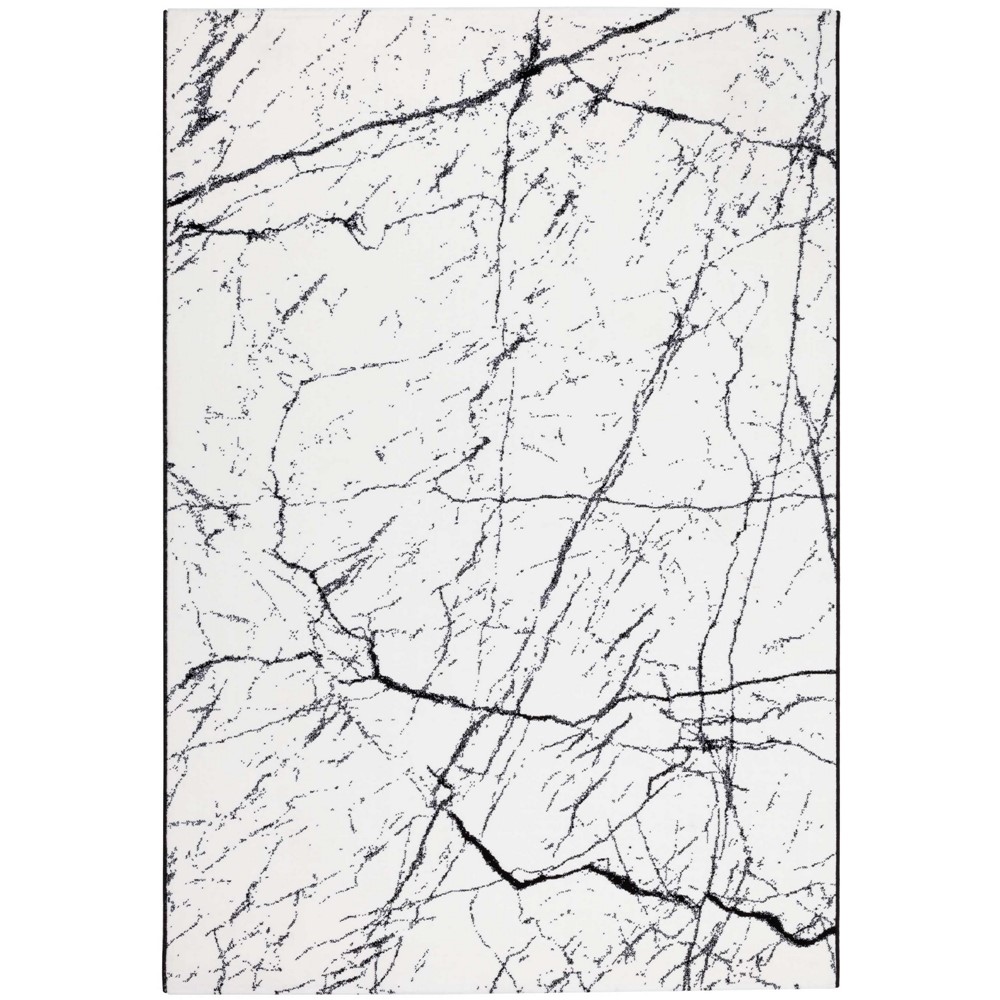 Tiago 46311 AF100 Marble Rugs in Monochrome White